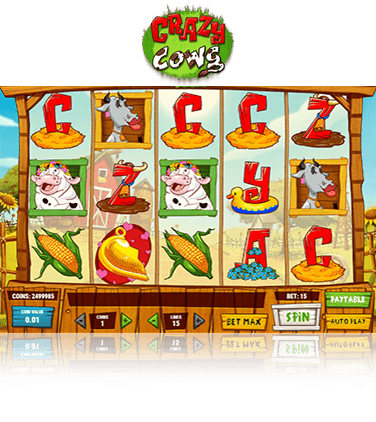 In-game view of Crazy Cows slot